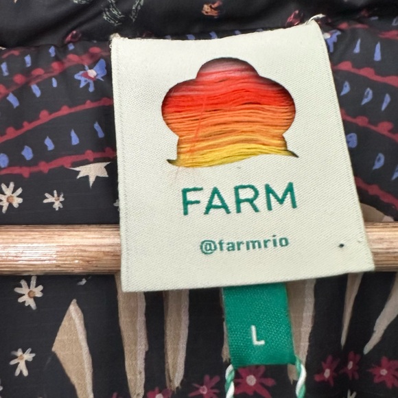 Farm Rio Black Wild Bananas Metallic Reversible Puffer Jacket - Picture 10 of 11